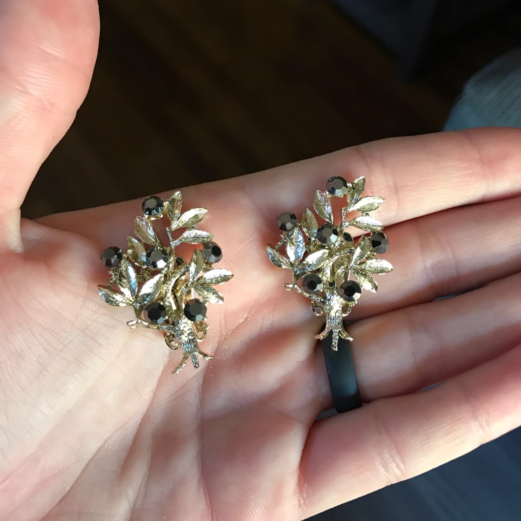 Vintage Tree Of Life Clip On Earrings In Gold
